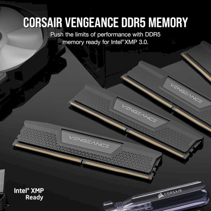 Модуль пам'яті CORSAIR Vengeance Black DDR5 6000MHz 32GB Kit 2x16GB (CMK32GX5M2B6000C38)