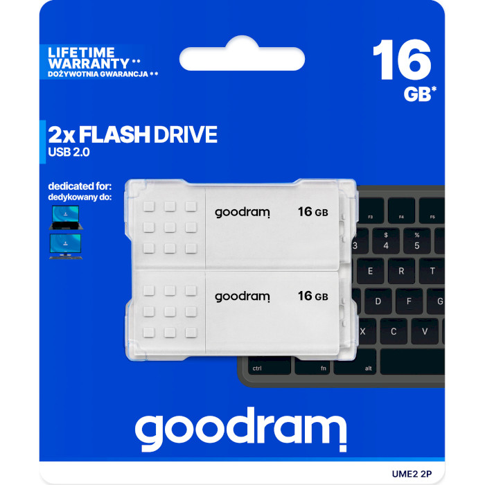 Набор из 2 флэшек GOODRAM UME2 Mix 16GB Black/Red/White/Yellow (UME2-0160MXR11-2P)