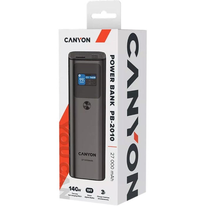 Повербанк CANYON CNE-CPB2010 27000mAh Dark Gray