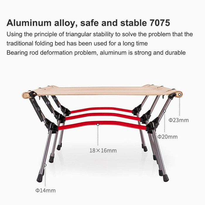 Кемпінгова розкладачка NATUREHIKE XJC04 NH19JJ006 Khaki