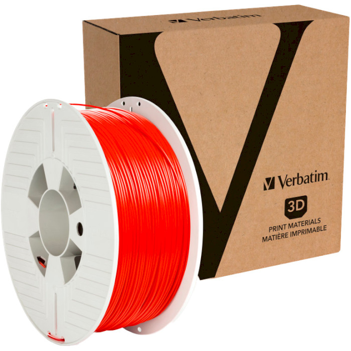 Пластик (філамент) для 3D принтера VERBATIM PETG 1.75mm, 1кг, Red (55053)
