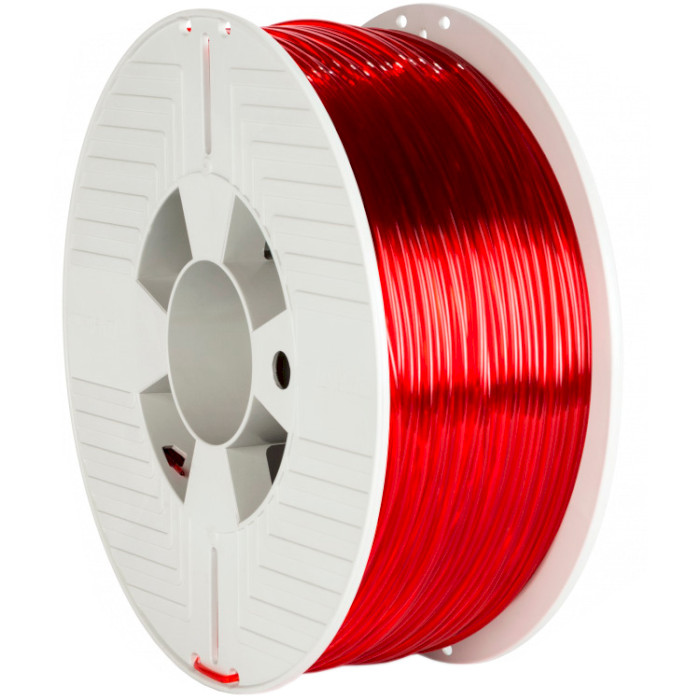Пластик (філамент) для 3D принтера VERBATIM PETG 2.85mm, 1кг, Transparent Red (55062)