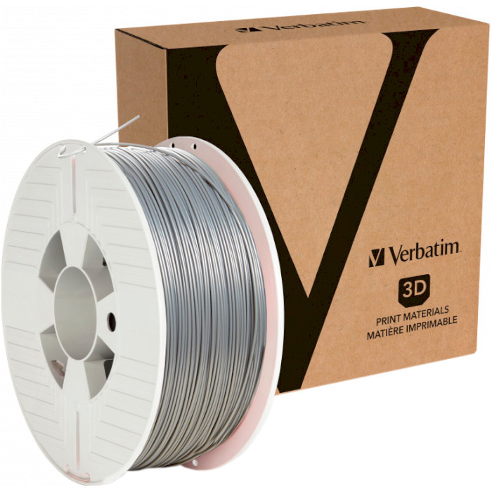 Пластик (филамент) для 3D принтера VERBATIM ABS 1.75mm, 1кг, Aluminum Gray (55032)