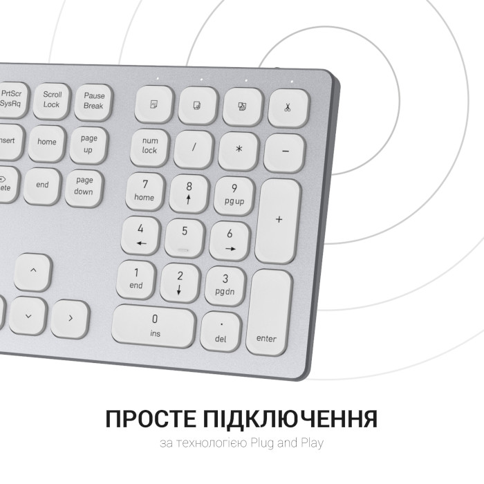 Клавиатура беспроводная OFFICEPRO SK1550 White