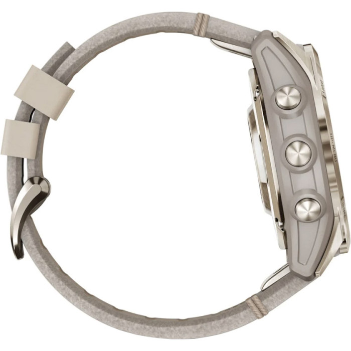 Смарт-часы GARMIN Fenix 7S Pro Sapphire Solar 42mm Soft Gold with Limestone Leather Band (010-02776-30)