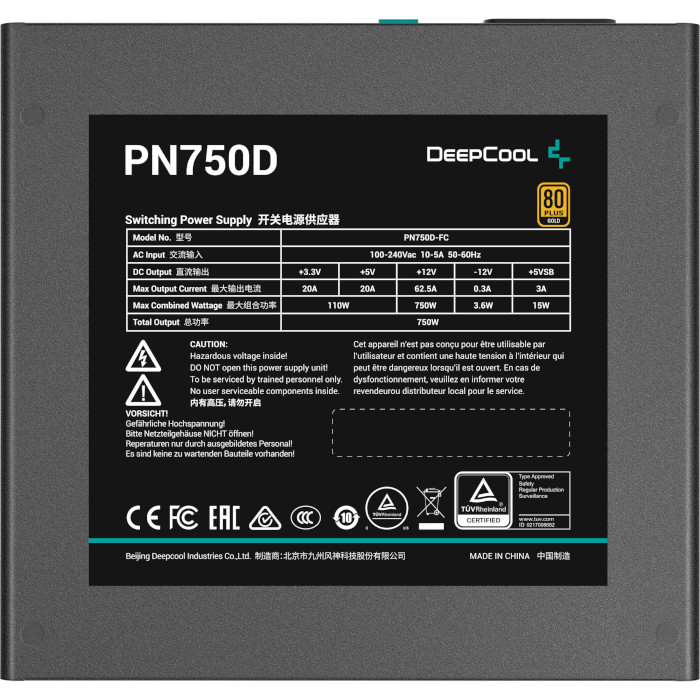 Блок питания 750W DEEPCOOL PN750D (R-PN750D-FC0B-EU)