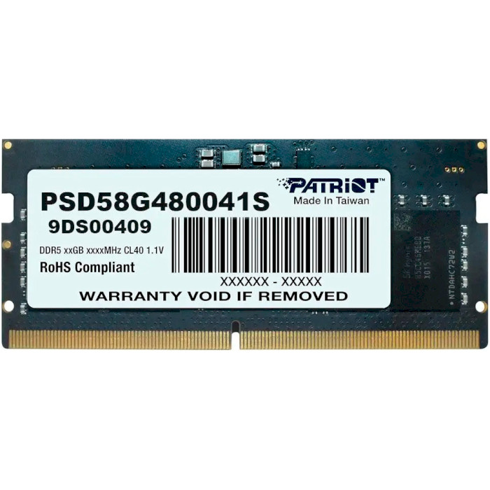 Модуль пам'яті PATRIOT Signature Line SO-DIMM DDR5 4800MHz 8GB (PSD58G480041S)