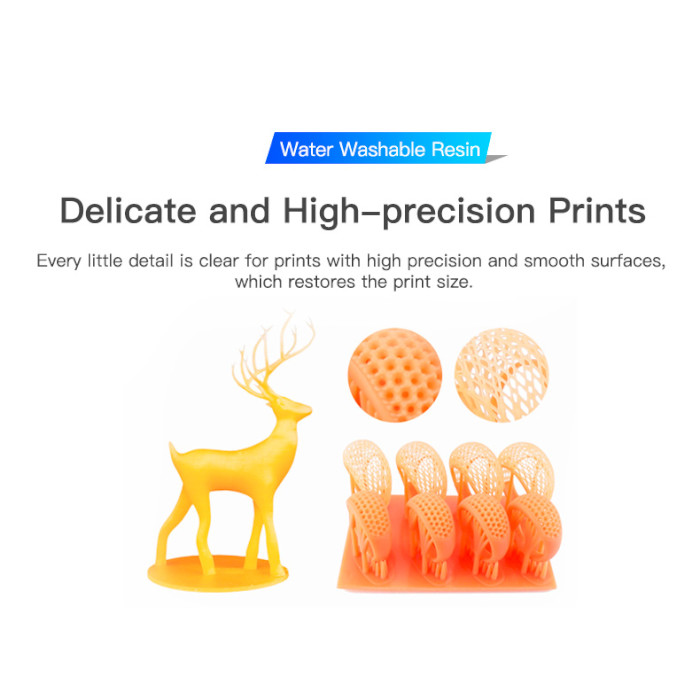 Фотополімерна гума для 3D принтера CREALITY Water Washable Resin, 1кг, Gray (3302010011)