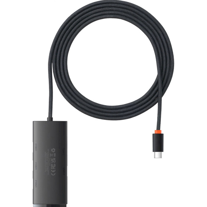 USB-хаб BASEUS Lite Series 4-port Type-C to 4xUSB3.0 Hub Adapter 2m Black (WKQX030501)