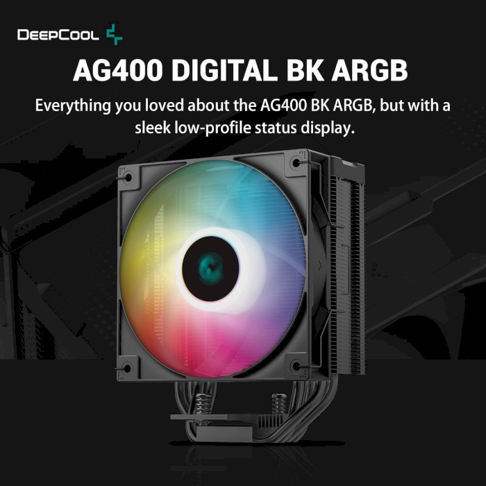 Кулер для процесора DEEPCOOL AG400 Digital BK ARGB (R-AG400-BKADMN-G-1)