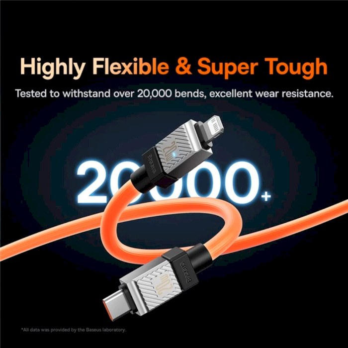 Кабель BASEUS CoolPlay Series Fast Charging Cable Type-C to iP 20W 2м Orange (CAKW000107)