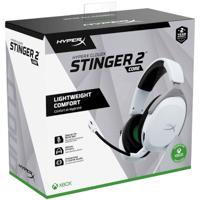 Ігрові навушники HYPERX Cloud Stinger 2 Core for Xbox White (6H9B7AA)