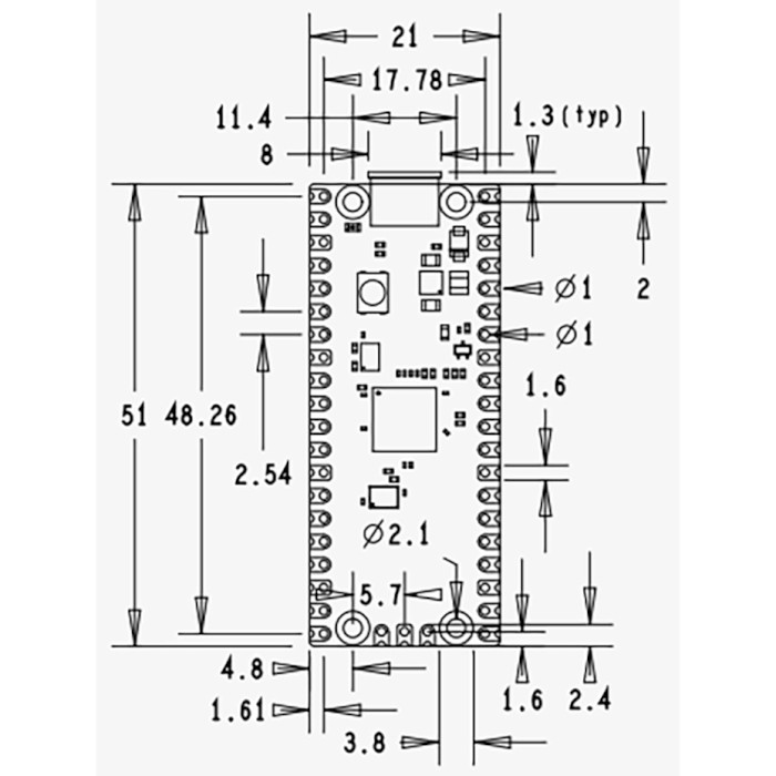 Плата RASPBERRY PI Pico (SC0915)