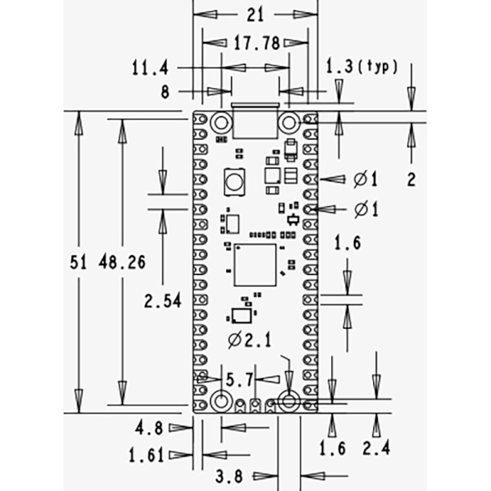 Плата RASPBERRY PI Pico H (SC0917)