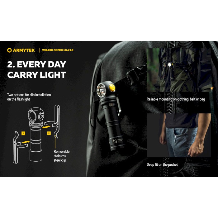 Ліхтар мультифункціональний ARMYTEK Wizard C2 Pro Max LR White Light (F06702C)