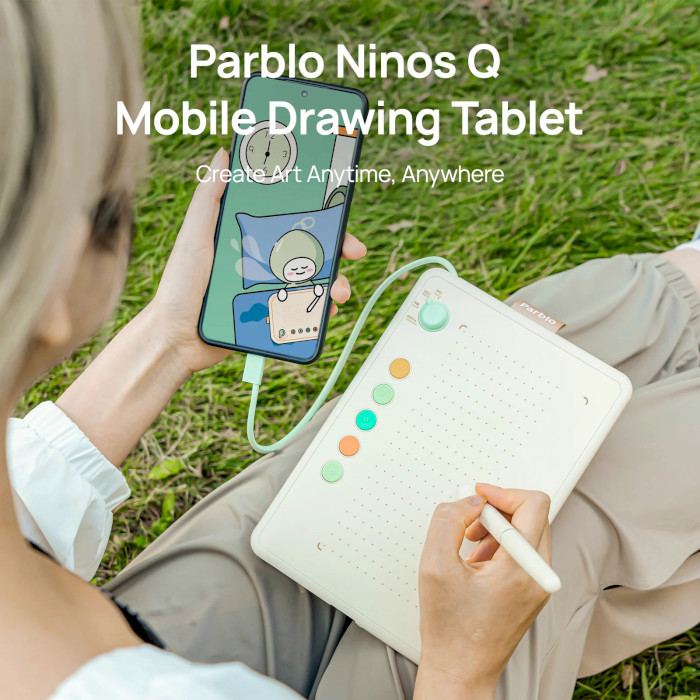 Графічний планшет PARBLO Ninos Q Cream White