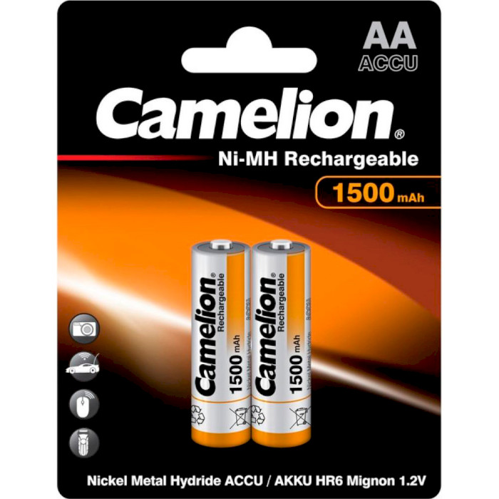 Аккумулятор CAMELION NiMH AA 1500mAh 2шт/уп (17015206)