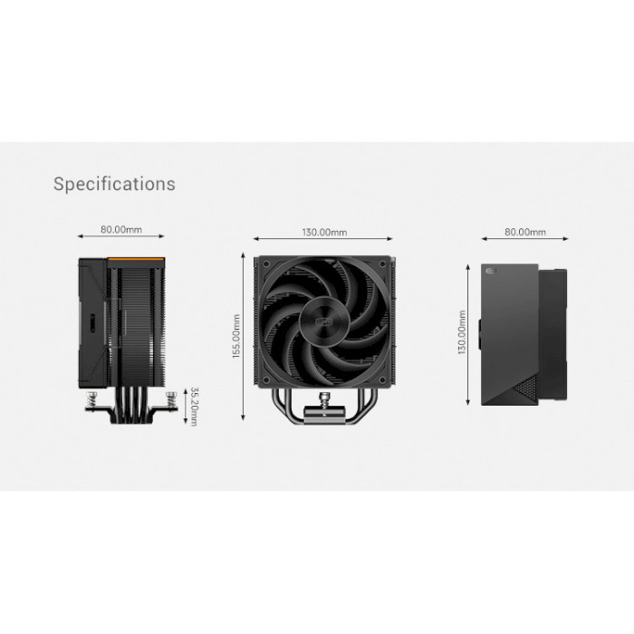 Кулер для процессора PCCOOLER RZ400 V2 Black (RZ400V2-BKNWNX-GL)