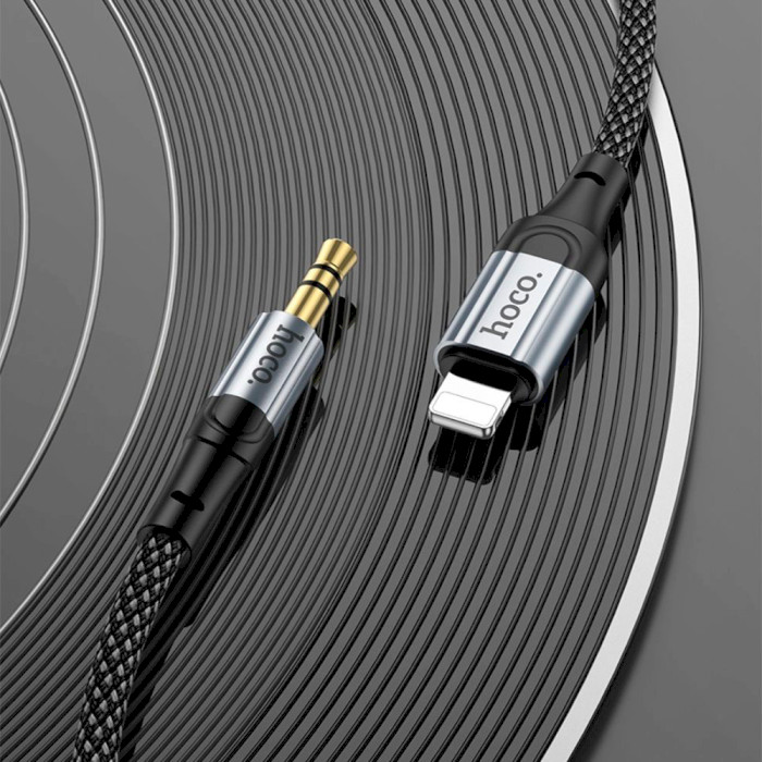 Кабель HOCO UPA26 Fresh Audio Cable Lightning - AUX 1м Black (6942007608817)