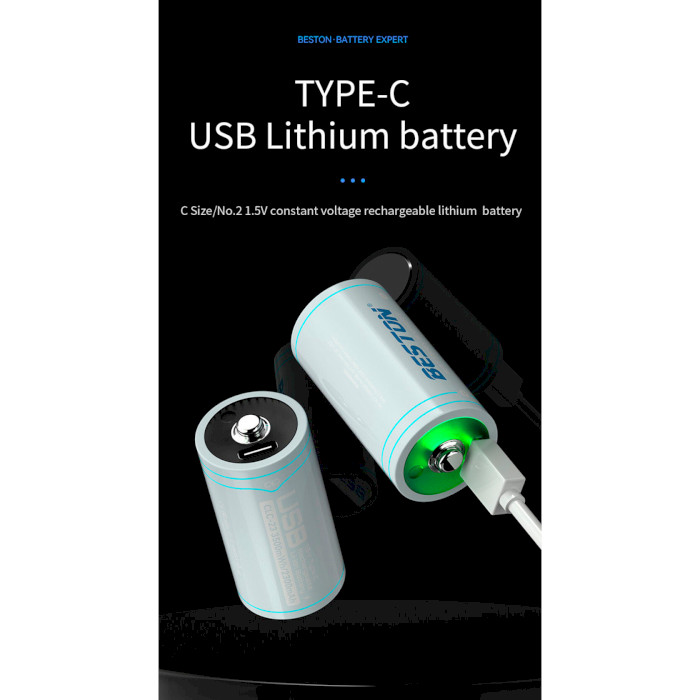 Акумулятор BESTON Li-ion C 2300mAh TipTop, Type-C заряджання (CLC-23)