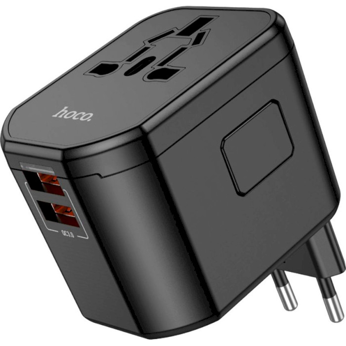 Зарядное устроство HOCO AC15 Walker 1xUSB-C, 2XUSB-A, 1xAC, PD20W, QC3.0 Black (6942007607773)