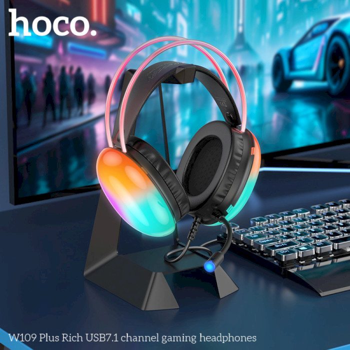 Наушники геймерские HOCO W109 Plus Rich Black