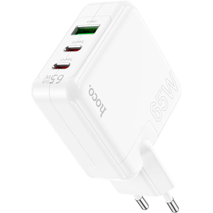 Зарядное устройство HOCO C110A Lucky 2xUSB-C, PD35W, QC3.0 White (6931474790804)