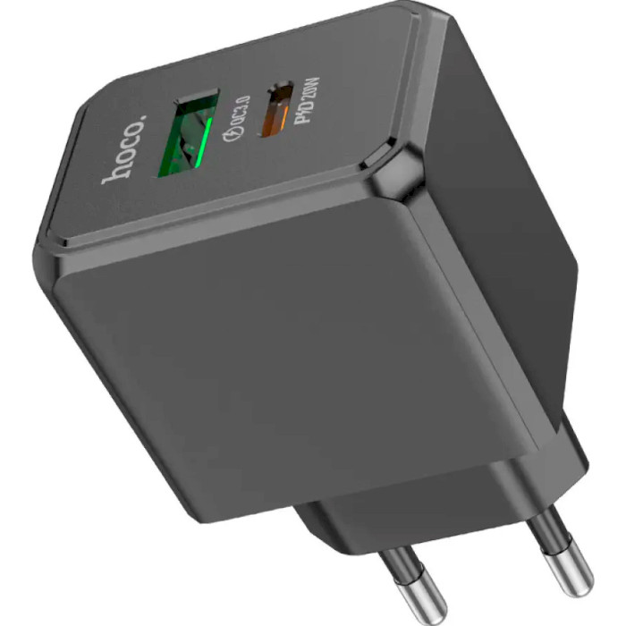 Зарядное устройство HOCO CS14A Ocean 1xUSB-C, 1xUSB-A, PD20W, QC3.0 Black (6942007603898)