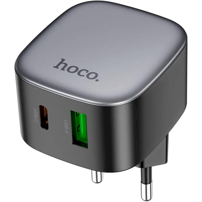 Зарядний пристрій HOCO CS32A Rise 1xUSBC, 1xUSB-A. PD20W, QC3.0 Black (6942007617451)