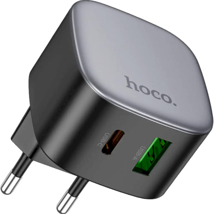 Зарядний пристрій HOCO CS32A Rise 1xUSBC, 1xUSB-A. PD20W, QC3.0 Black (6942007617451)