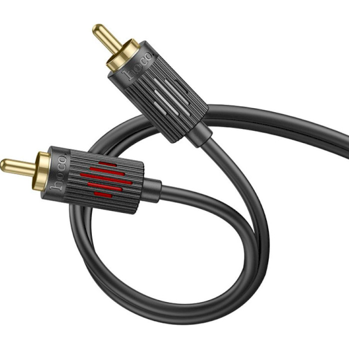 Кабель HOCO UPA29 Double Lotus Audio Cable Audio 2xRCA - 2xRCA 1.5м Black (6942007607766)