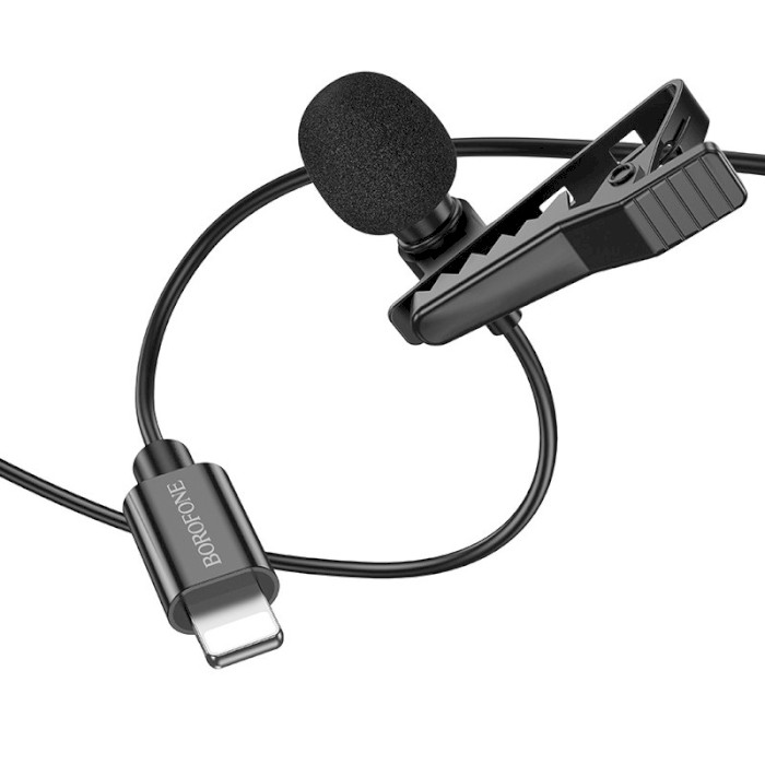 Мікрофон-петличка BOROFONE BFK11 Elegant Lavalier Microphone for Lightning Black