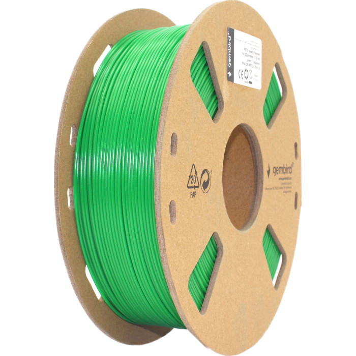 Пластик (філамент) для 3D принтера GEMBIRD PETG 1.75mm, 1кг, Green (3DP-PETG1.75-01-G)