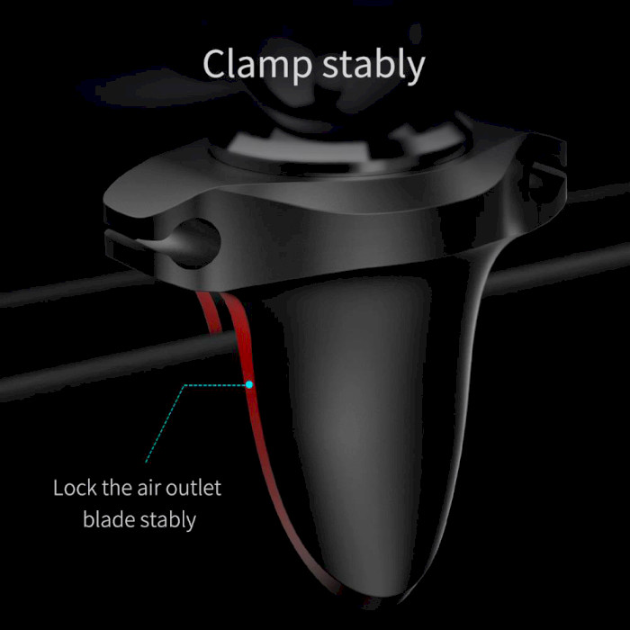 Автотримач для смартфона BASEUS Magnetic Air Vent Car Mount Holder with Cable Clip Black (C40141201113-00)