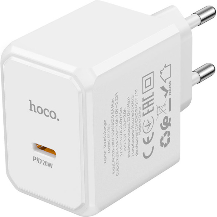 Зарядное устройство HOCO CS13A Ocean 1xUSB-C, PD20W White (6942007603812)