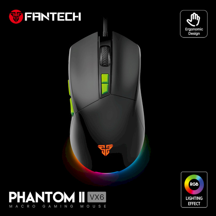 Миша ігрова FANTECH Phantom II VX6 Black