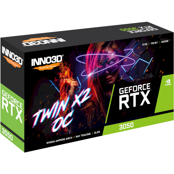 Відеокарта INNO3D GeForce RTX 3050 Twin X2 OC V2 (N30502-08D6X-1711VA41)
