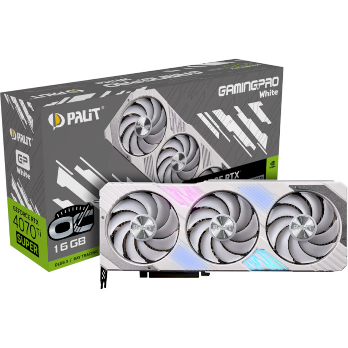 Відеокарта PALIT GeForce RTX 4070 Ti Super GamingPro White OC (NED47TST19T2-1043W)