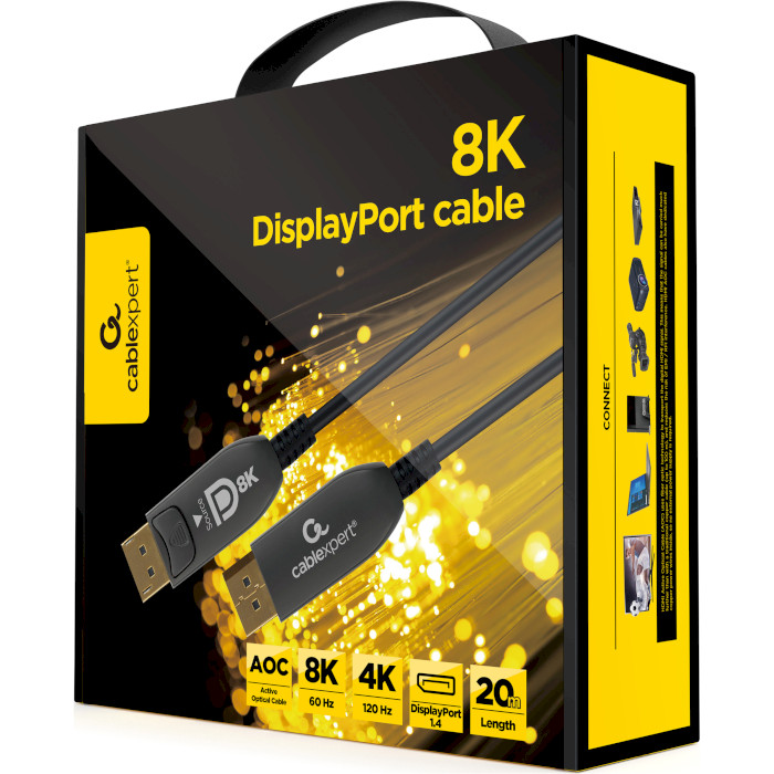 Кабель оптичний (AOC) CABLEXPERT 8K 60Hz DisplayPort 20м Black (CC-DP8K-AOC-20M)