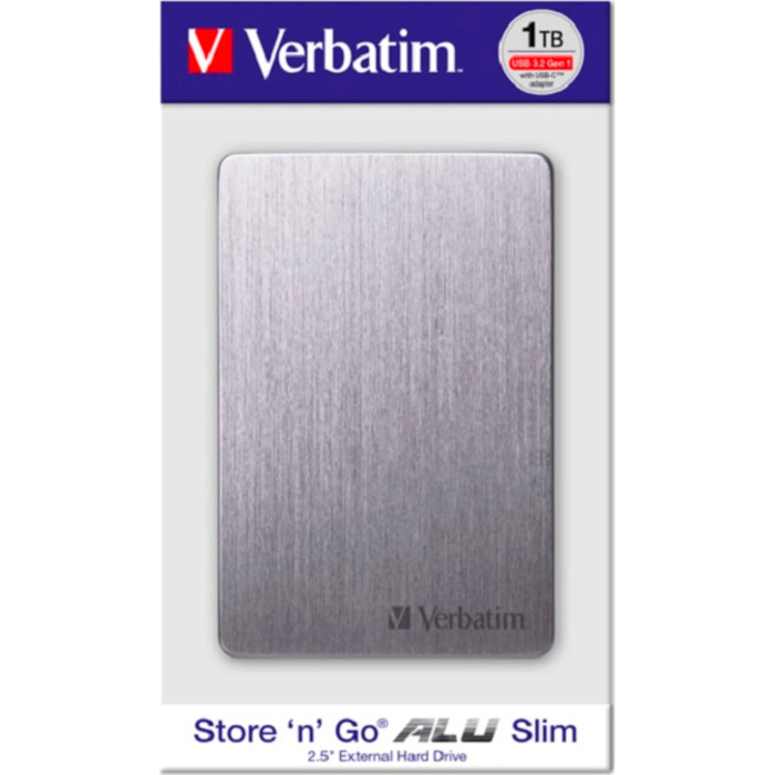 Портативный жёсткий диск VERBATIM Store 'n' Go ALU 1TB USB3.2 Space Gray (53662)