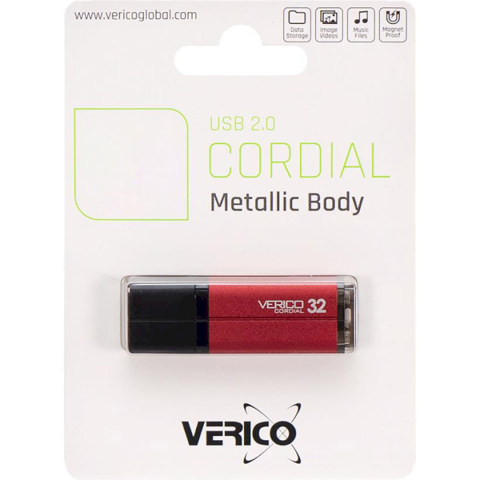 Флэшка VERICO Cordial USB2.0 16GB Red (1UDOV-MFRDG3-NN)