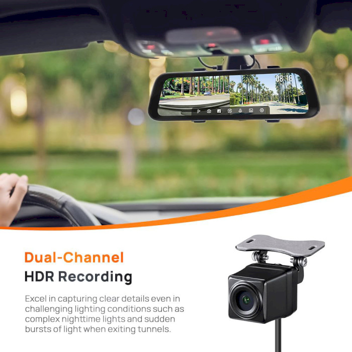 Автомобильный видеорегистратор-зеркало XIAOMI 70MAI Rearview Dash Cam S500