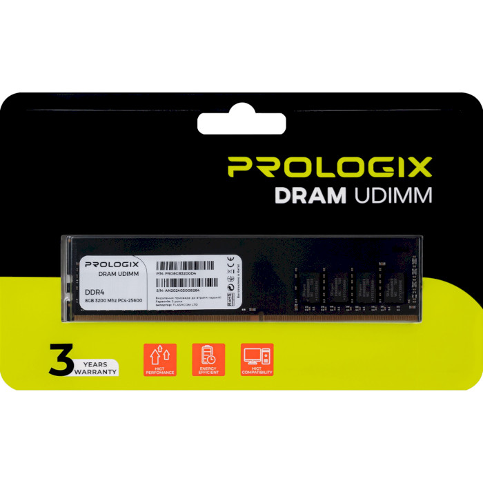 Модуль пам'яті PROLOGIX DDR4 3200MHz 8GB