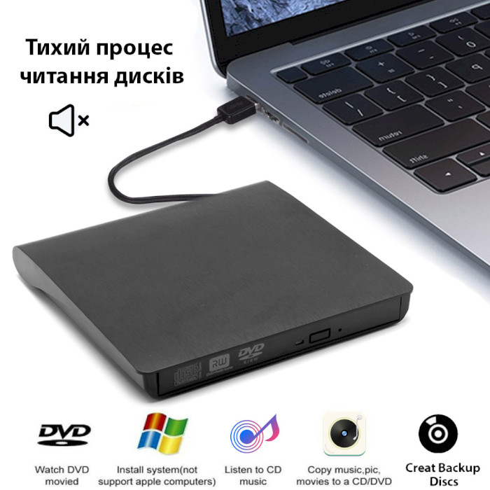 Зовнішній привід DVD±RW MAIWO K525 USB2.0 Black