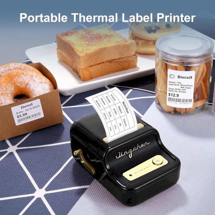 Портативный принтер этикеток NIIMBOT B21 Black BT (1AC1305200A)