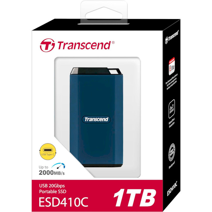 Портативный SSD диск TRANSCEND ESD410C 1TB USB3.2 Gen2x2 Dark Blue (TS1TESD410C)