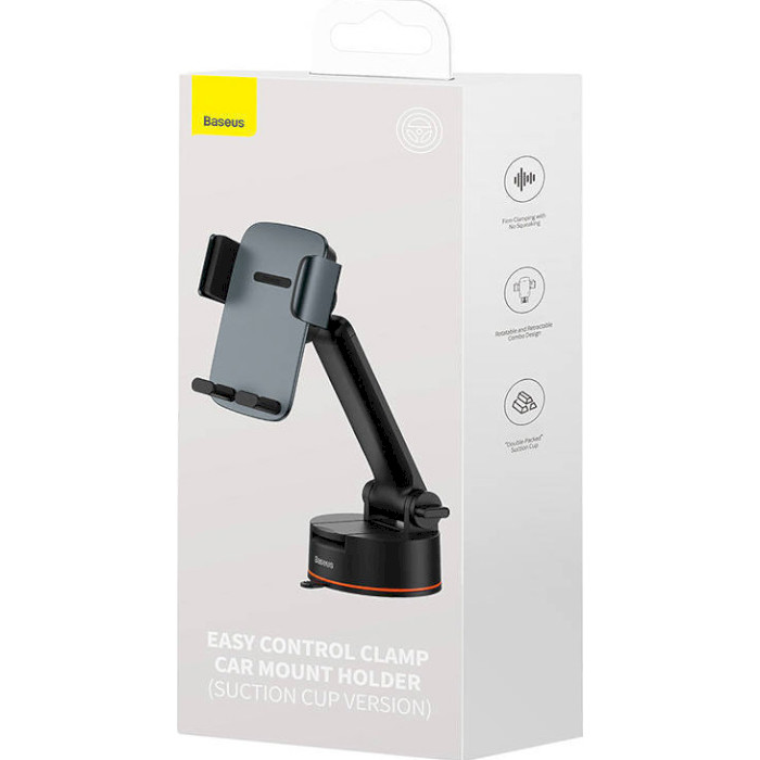 Автотримач для смартфона BASEUS Easy Control Clamp Car Mount Holder Pro Suction Cup Version Gray (SUYK020014)