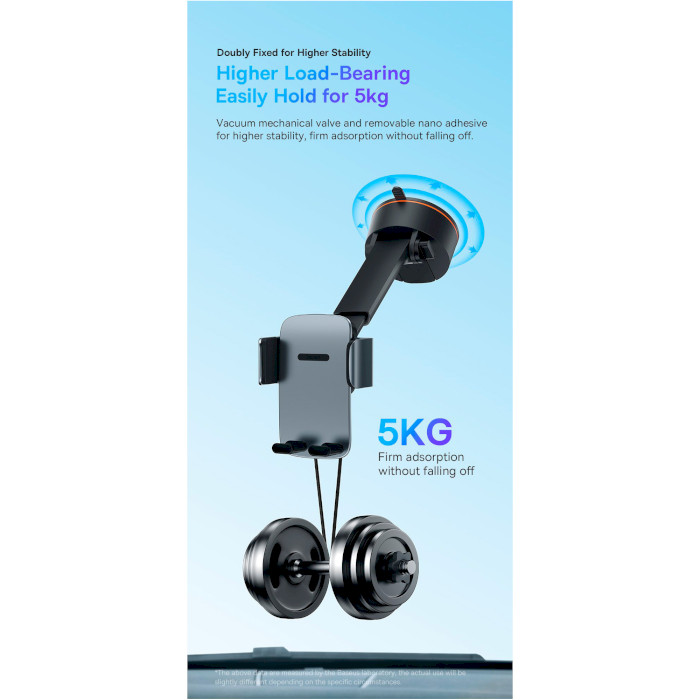 Автотримач для смартфона BASEUS Easy Control Clamp Car Mount Holder Pro Suction Cup Version Gray (SUYK020014)