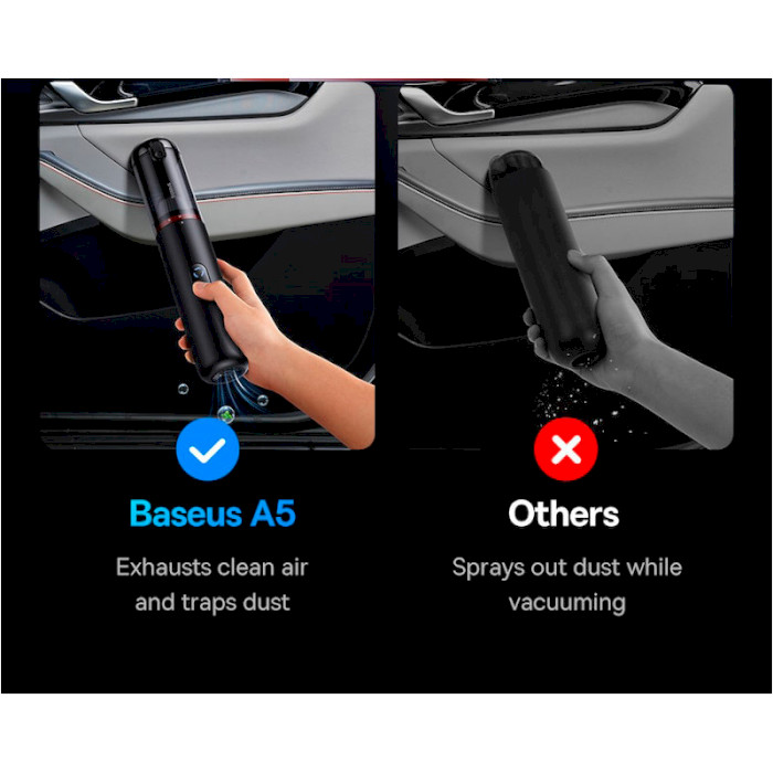 Пылесос автомобильный BASEUS A5 Car Vacuum Cleaner Black (C30459500111-00)