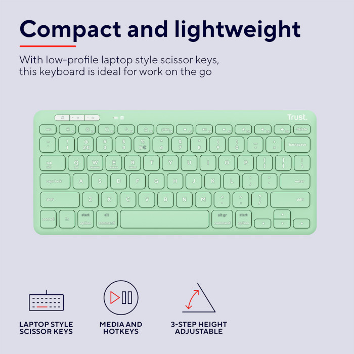 Клавиатура беспроводная TRUST Lyra Green (25096)